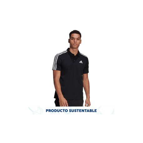 New Playera Polo Primeblue Designed To Move Sport 3 Franjas