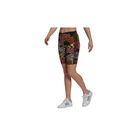 New Short adidas Ciclismo Estampados FARM Rio 3 Franjas Mujer
